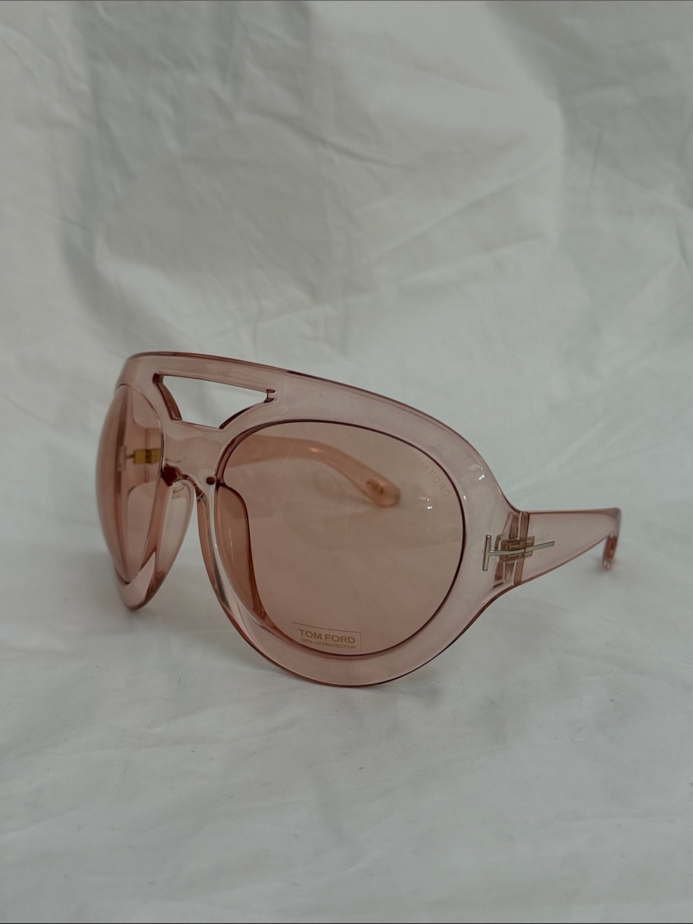 Tom Ford Serena-02 TF 866 72Y Pink Crystal 68-22-115 NWT Shield Wrap Sunglasses